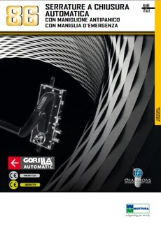 SERRATURE MOTTURA SERIE 86 PER CILINDRO A CHIUSURA AUTOMATICA CON MANIGLIONE